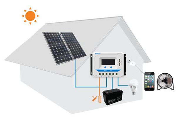 PWM solární regulátor 10A DC12-24V s LCD displejem 